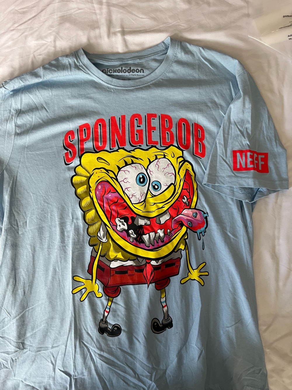 Neff Men’s "Spongebob" Graphic Tee - Light Blue
